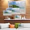 Designart - Open Window to Calm Seashore - Extra Large Seashore Canvas Art